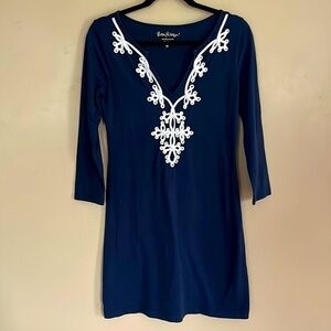 Lilli Pulitzer Pima Cotten Marina XS Navy Blue Dress